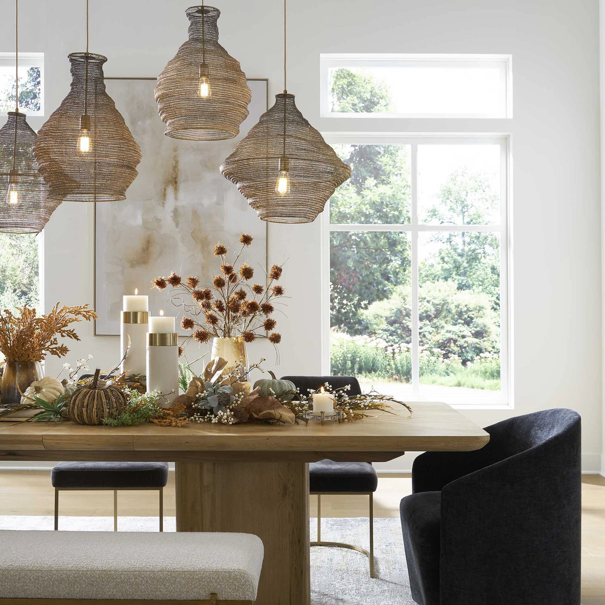 Sigh Woven Brass 1 Light Pendant