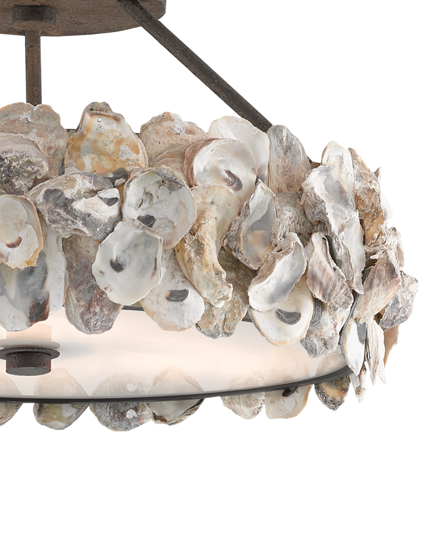 Oyster Shell Semi-Flush Mount