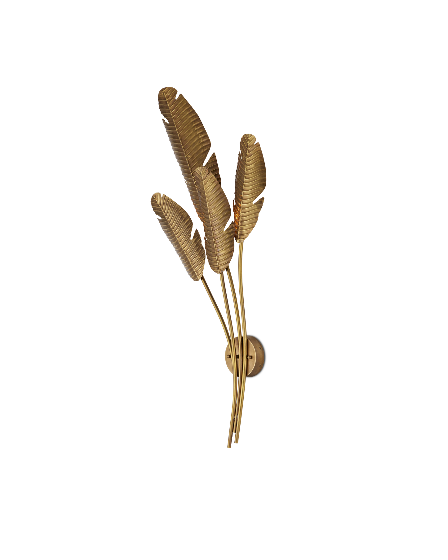 Tropical Brass Multi-Leaf Wall Sconce