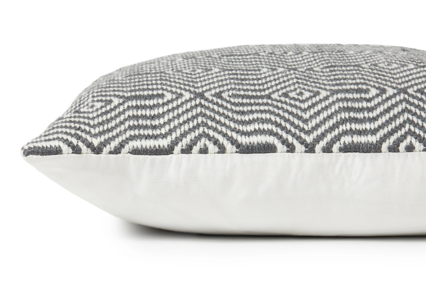 Loloi P0339 Charcoal / White 22" x 22" Cover w/Poly Pillow