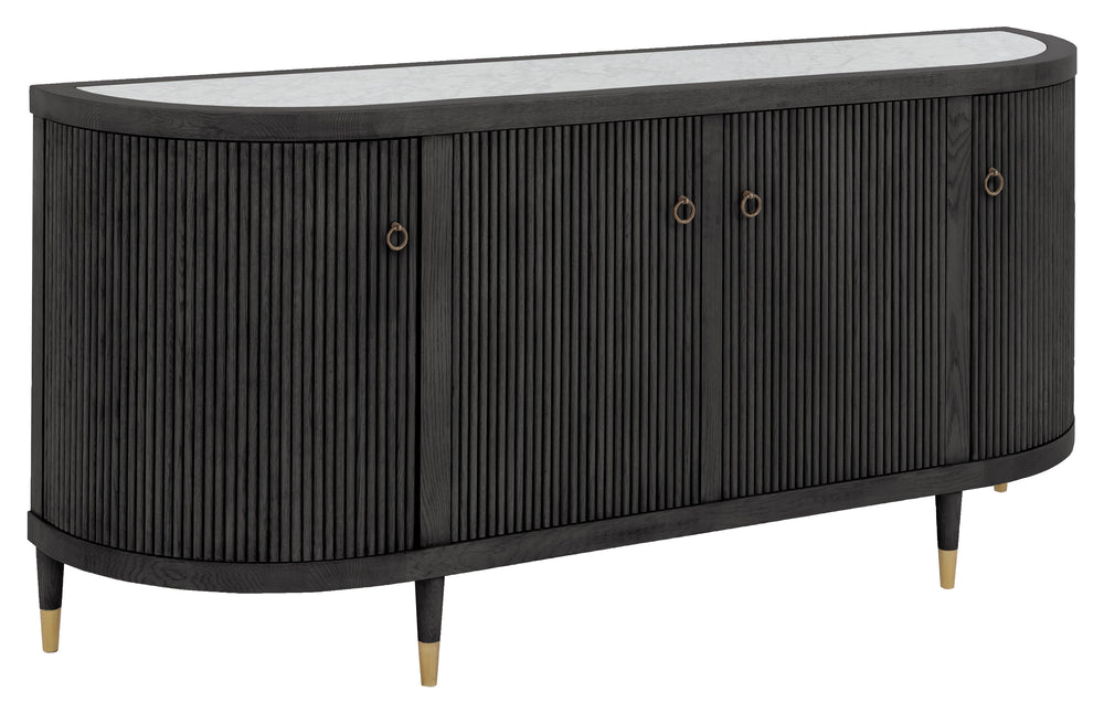 Everett Four Doors Credenza - Charcoal