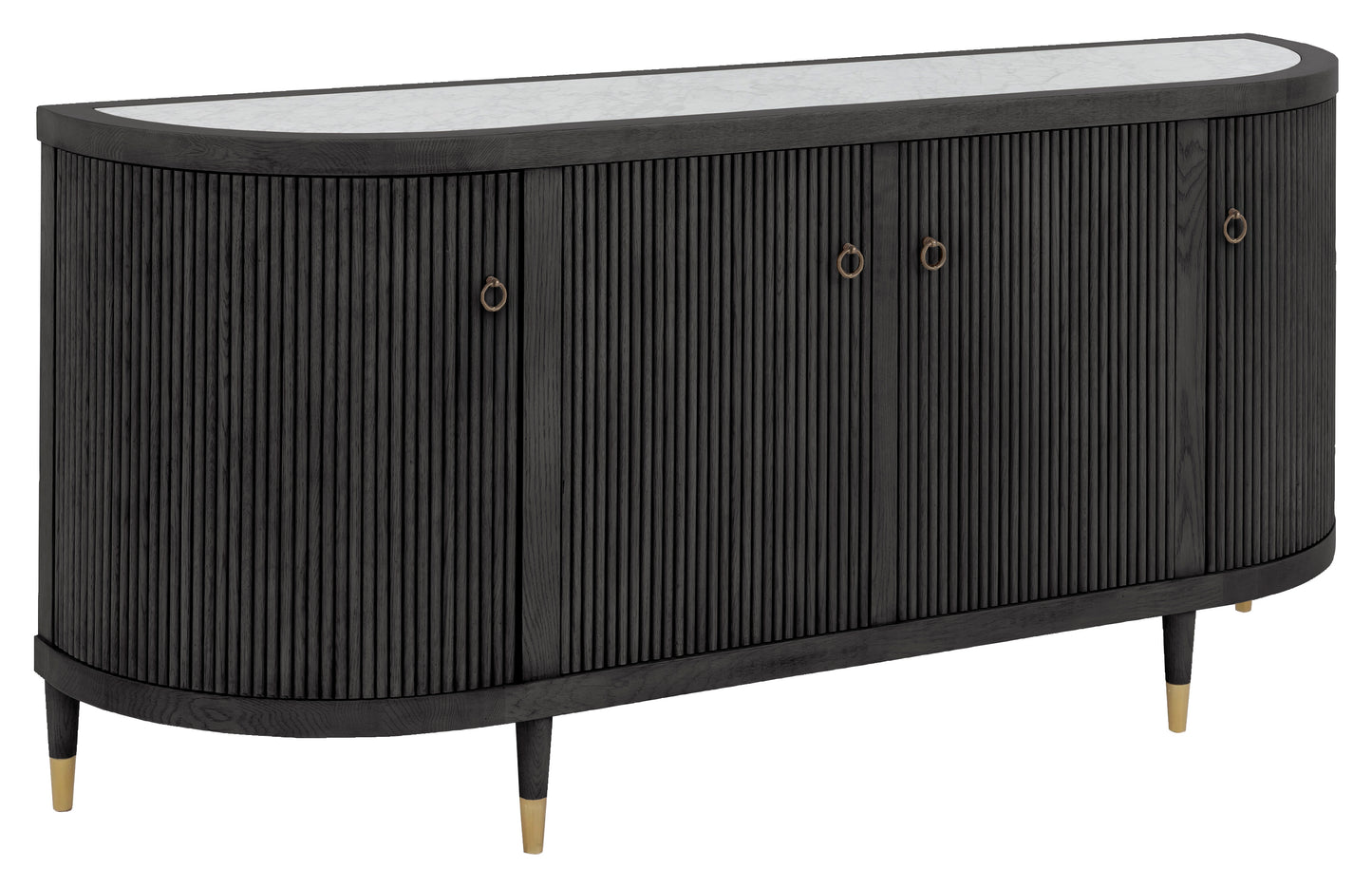 Everett Four Doors Credenza - Charcoal