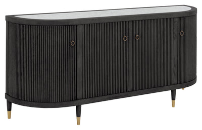 Everett Four Doors Credenza - Charcoal