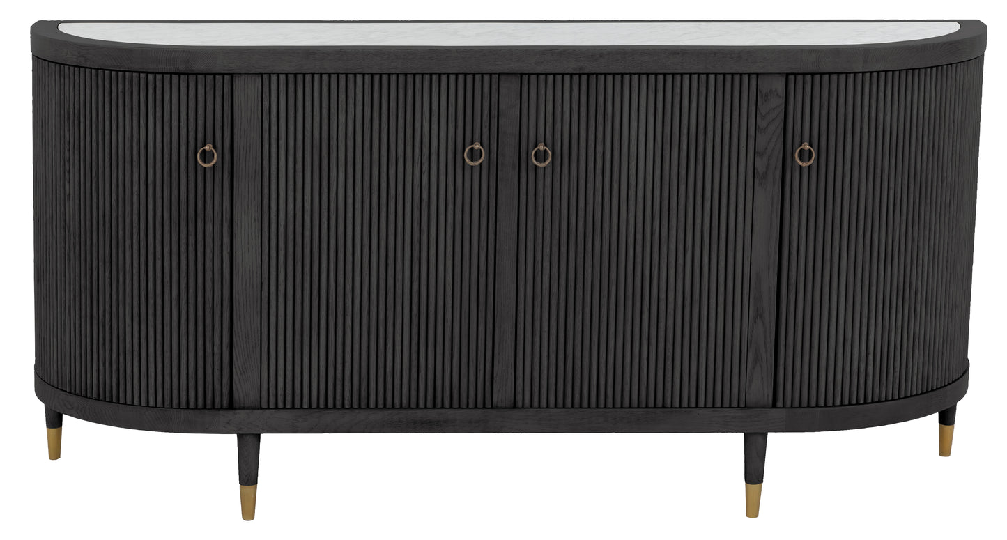 Everett Four Doors Credenza - Charcoal
