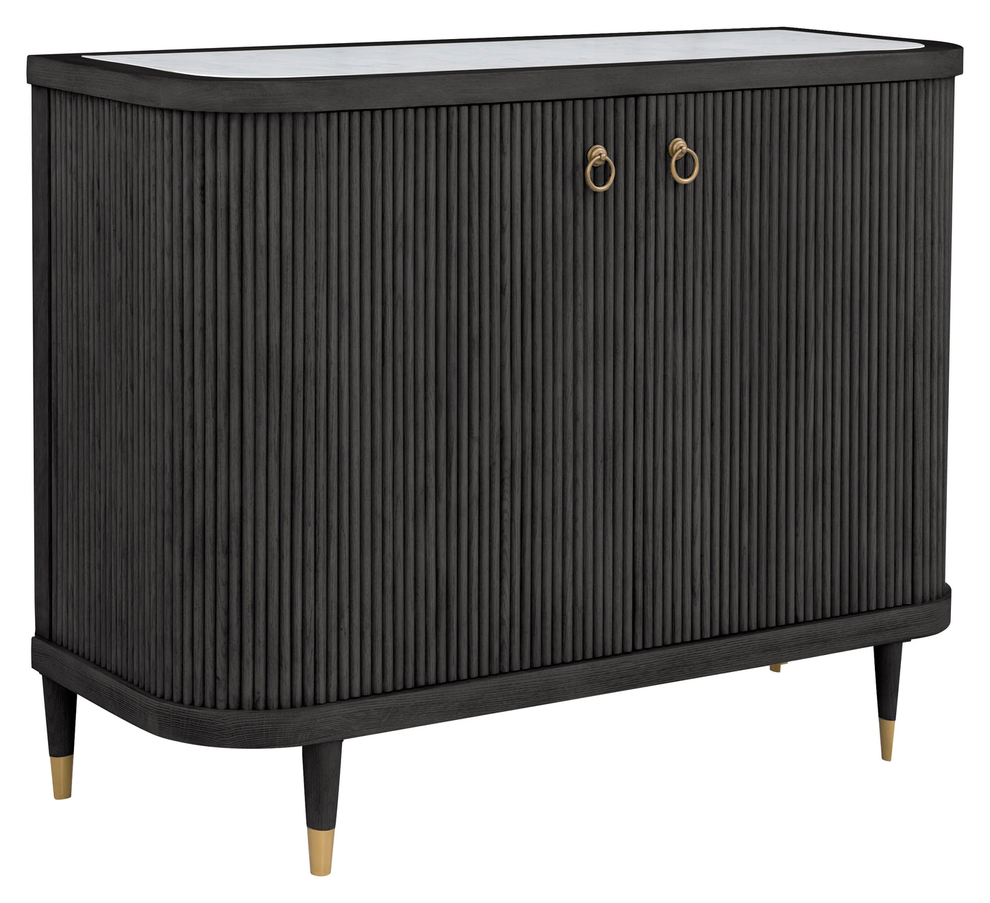 Everett Demilune Two Doors Credenza - Charcoal