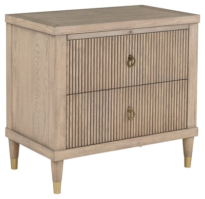 Everett Nightstand Two Drawers and Pull-Out Shelf