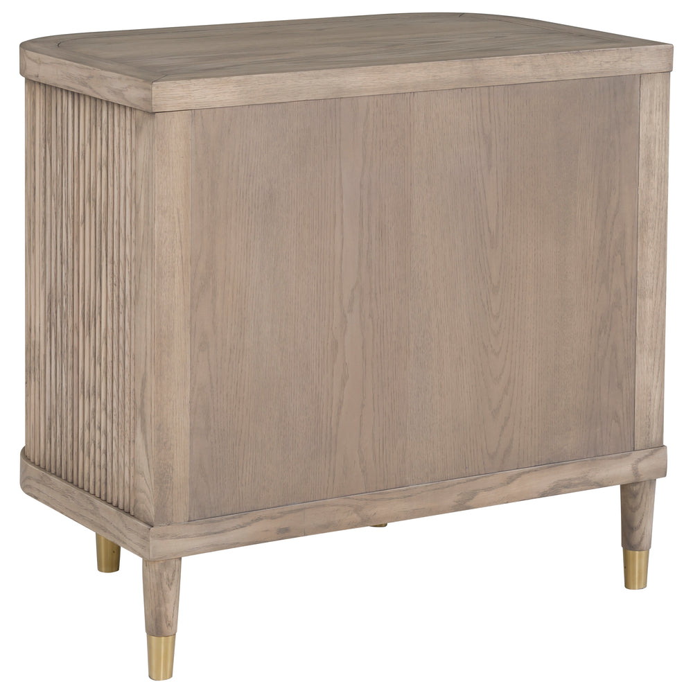 
                      
                        Everett Demilune Nightstand with Two Drawers and Pull-Out Shelf
                      
                    