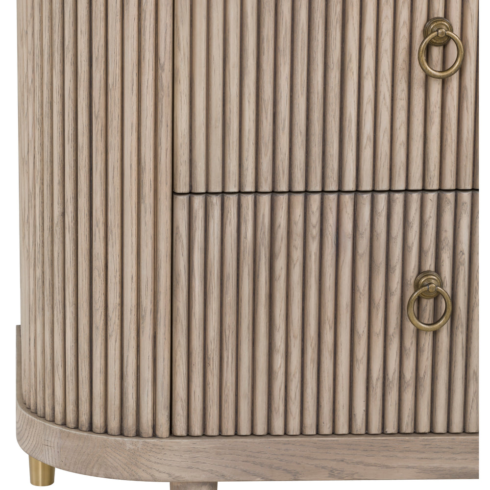 
                      
                        Everett Demilune Nightstand with Two Drawers and Pull-Out Shelf
                      
                    