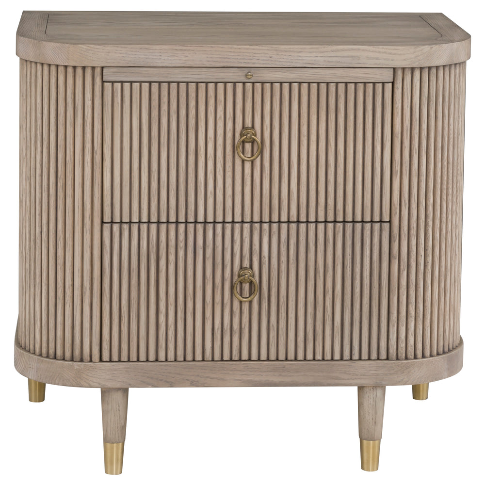 
                      
                        Everett Demilune Nightstand with Two Drawers and Pull-Out Shelf
                      
                    