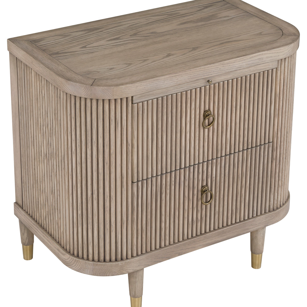 
                      
                        Everett Demilune Nightstand with Two Drawers and Pull-Out Shelf
                      
                    