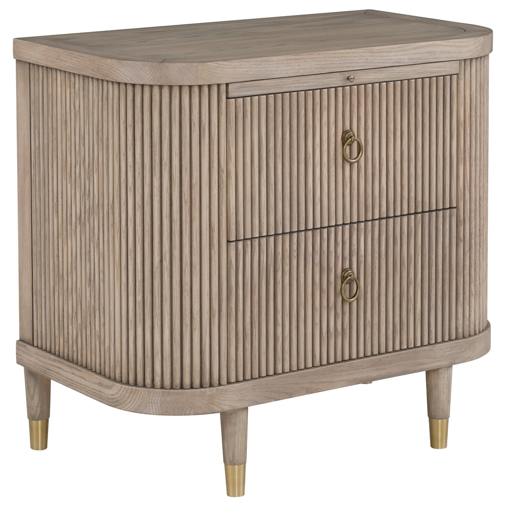 
                      
                        Everett Demilune Nightstand with Two Drawers and Pull-Out Shelf
                      
                    