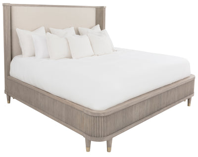 Everett Queen Bed in Cream with Biscotti Finish