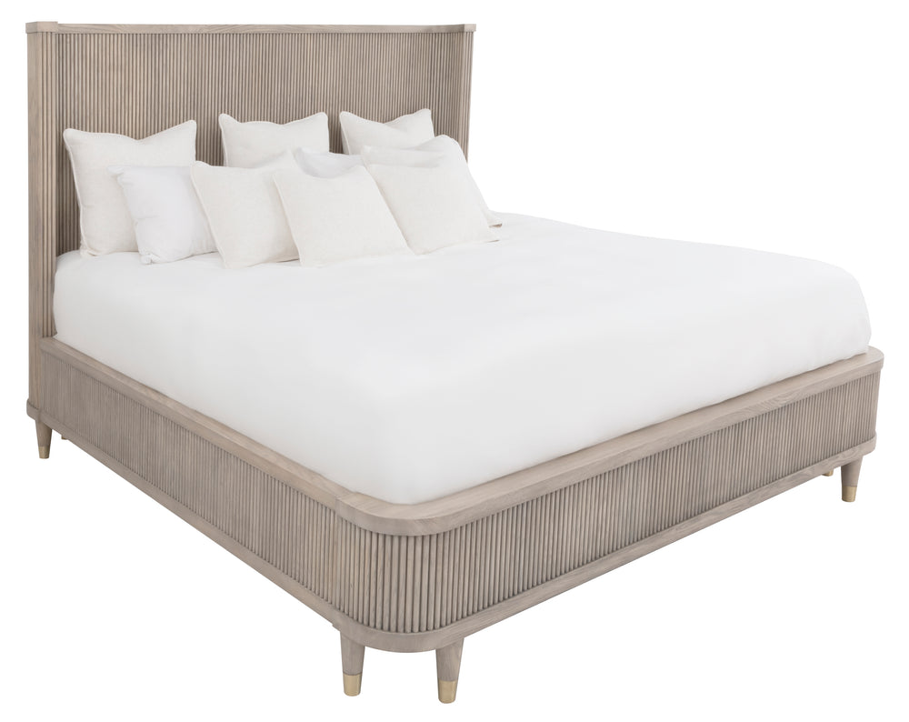 Everett Queen Bed with Wooden Tambour Panels