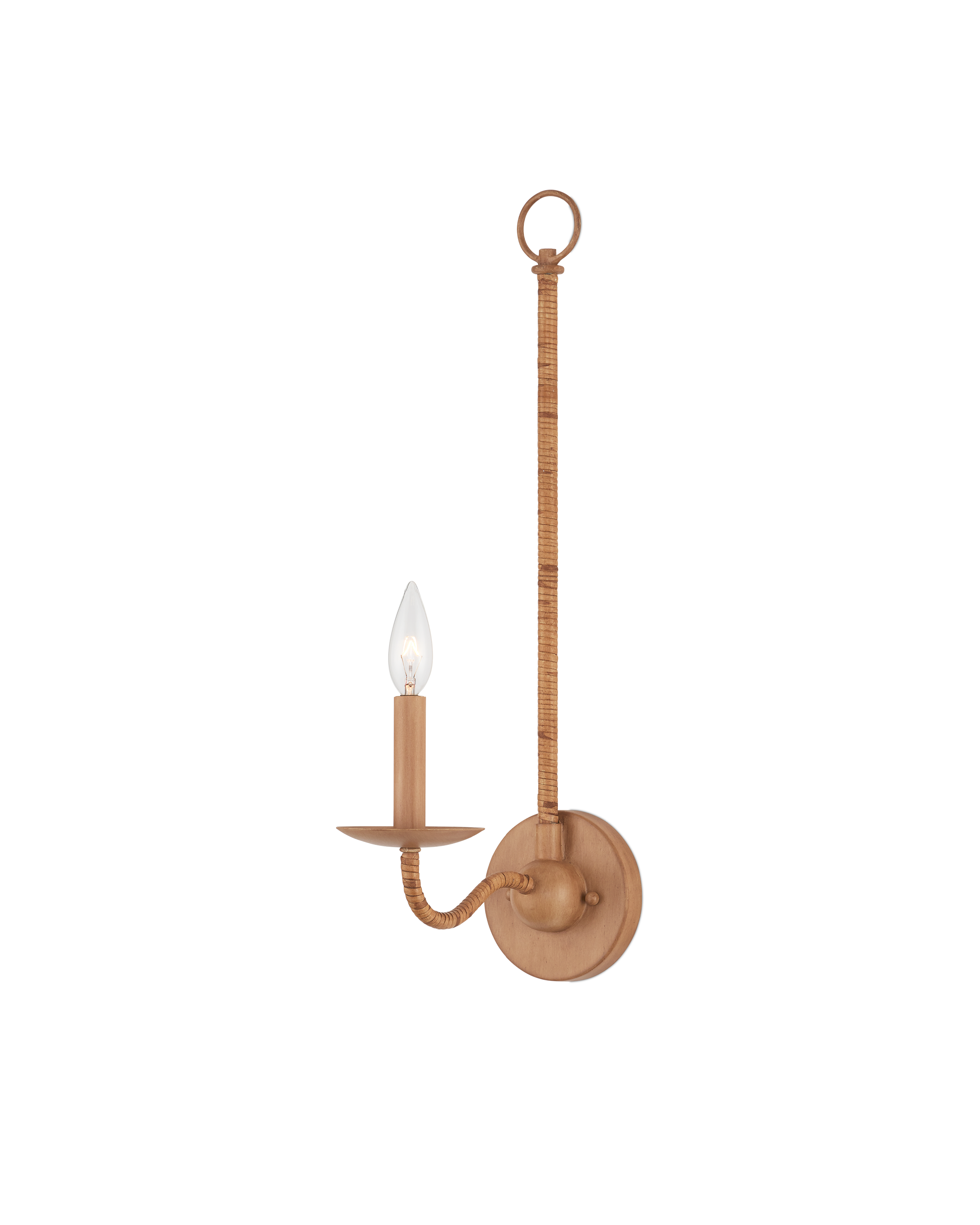 Saxon Single-Light Tan Wall Sconce