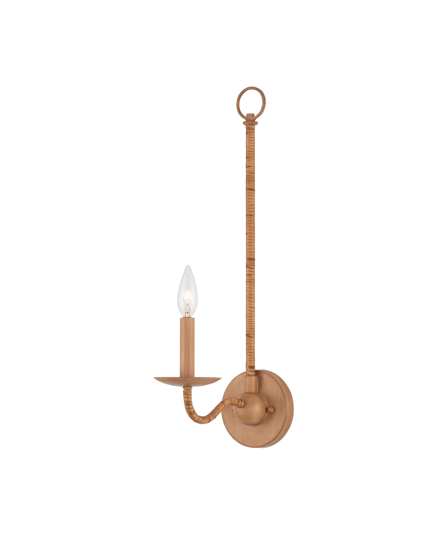 Saxon Single-Light Tan Wall Sconce.