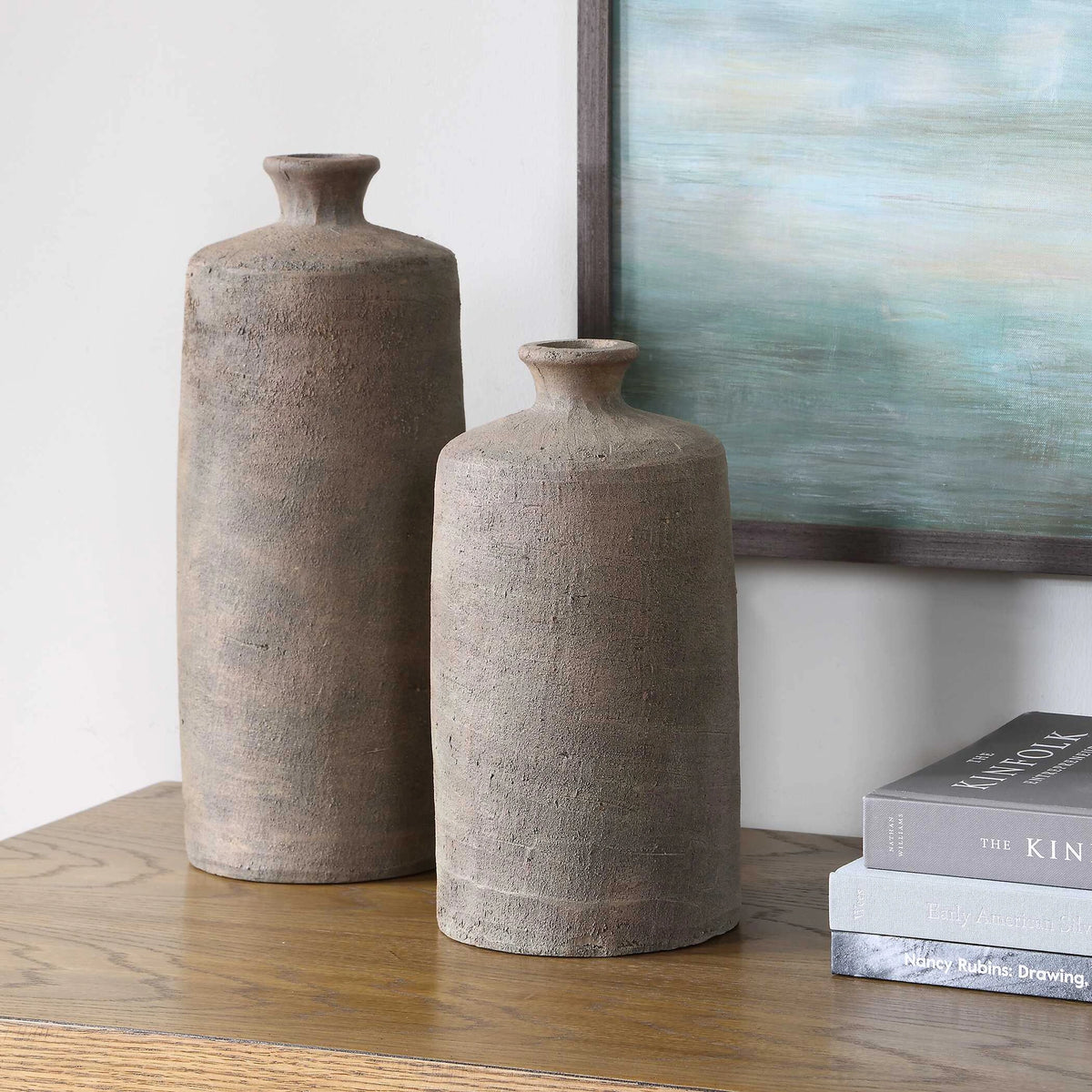 Terrene Clay Vases, S/2