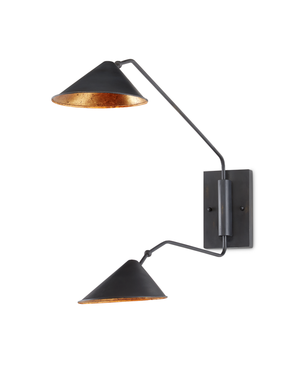 Serpa Black Double Swing-Arm Wall Sconce