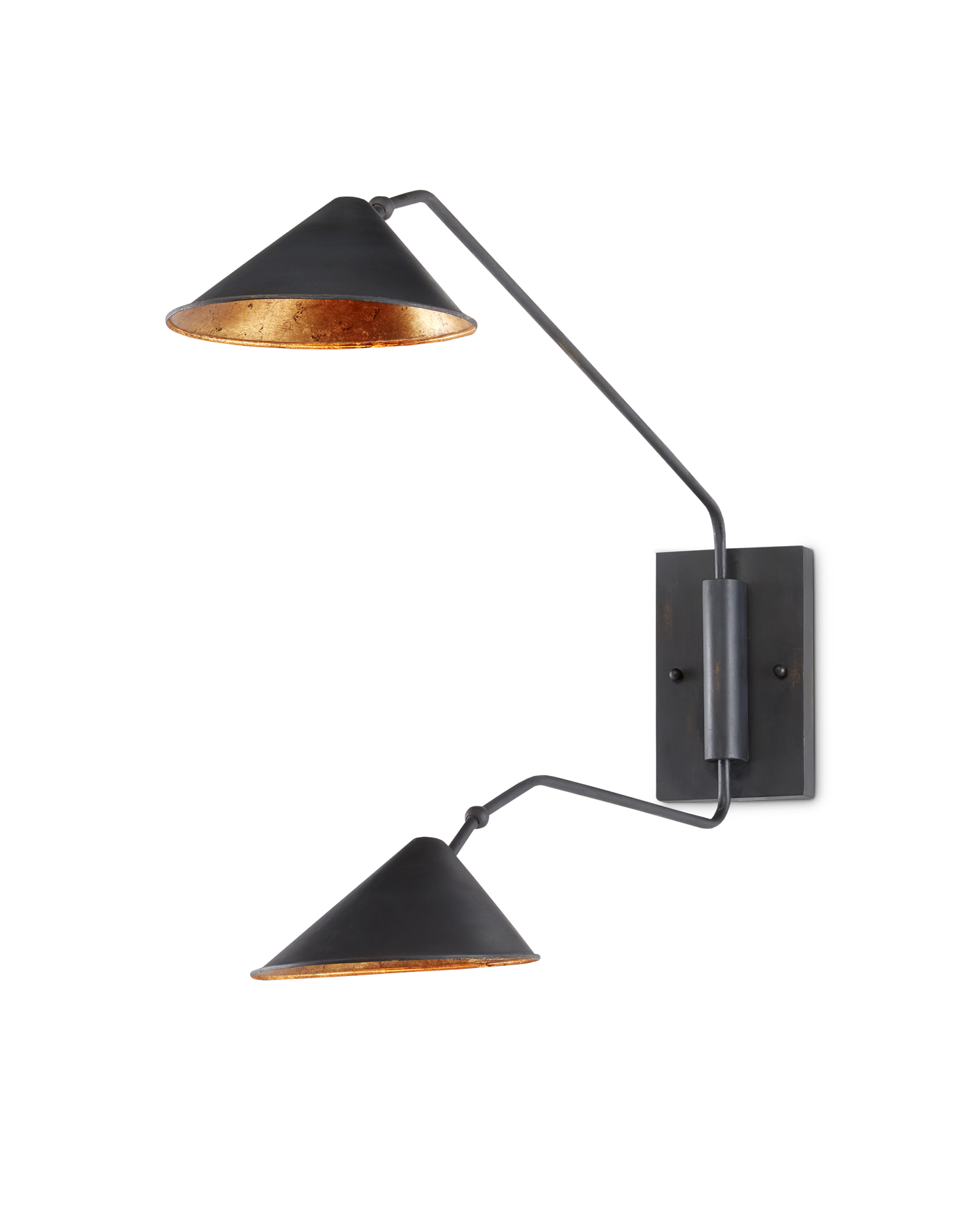 Serpa Black Double Swing-Arm Wall Sconce