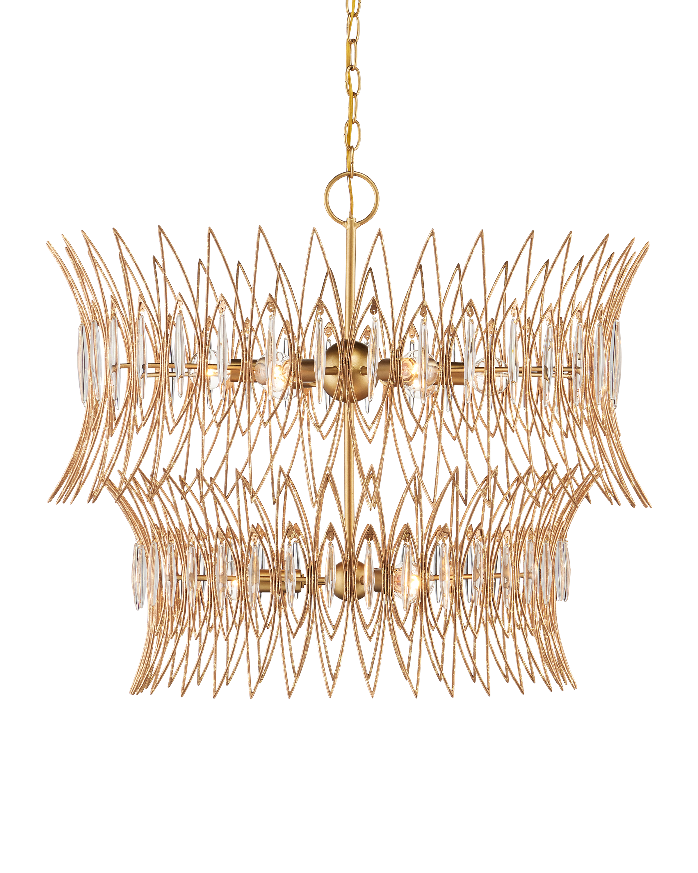 Marquise Medium Gold Chandelier - Thumbnail 5