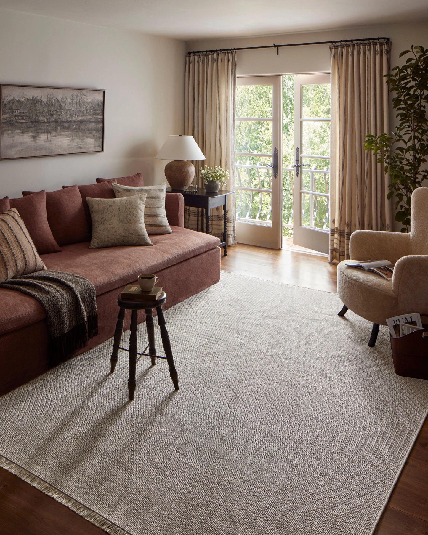 Amber Lewis x Loloi Malibu Ivory / Dove Runner Rug