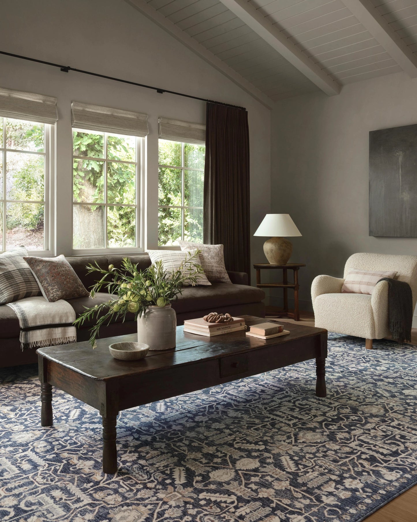 Amber Lewis x Loloi Zuma Blue / Ivory 2'-7" x 7'-9" Runner Rug