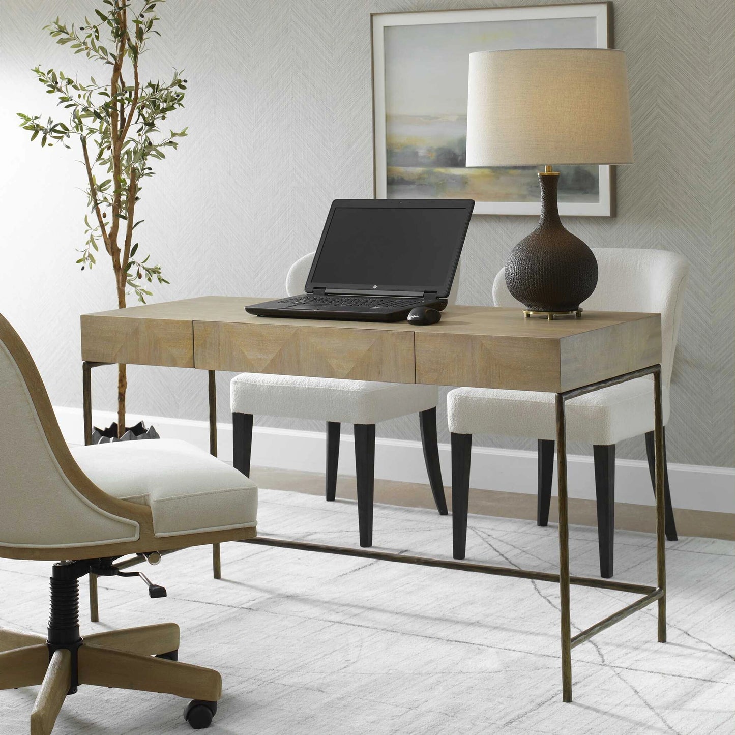 Uttermost Aristotle Natural Wood Modern Desk