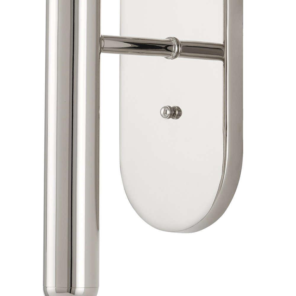 Barbican Double-Light Nickel Wall Sconce.
