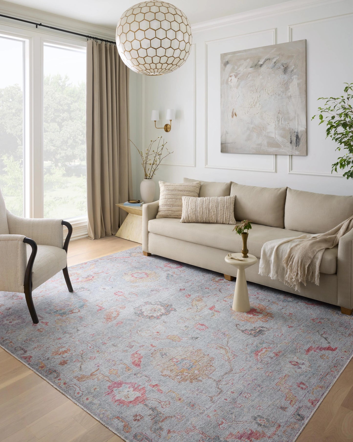 Loloi Elysium Silver / Multi 7'-10" x 7'-10" Round Area Rug