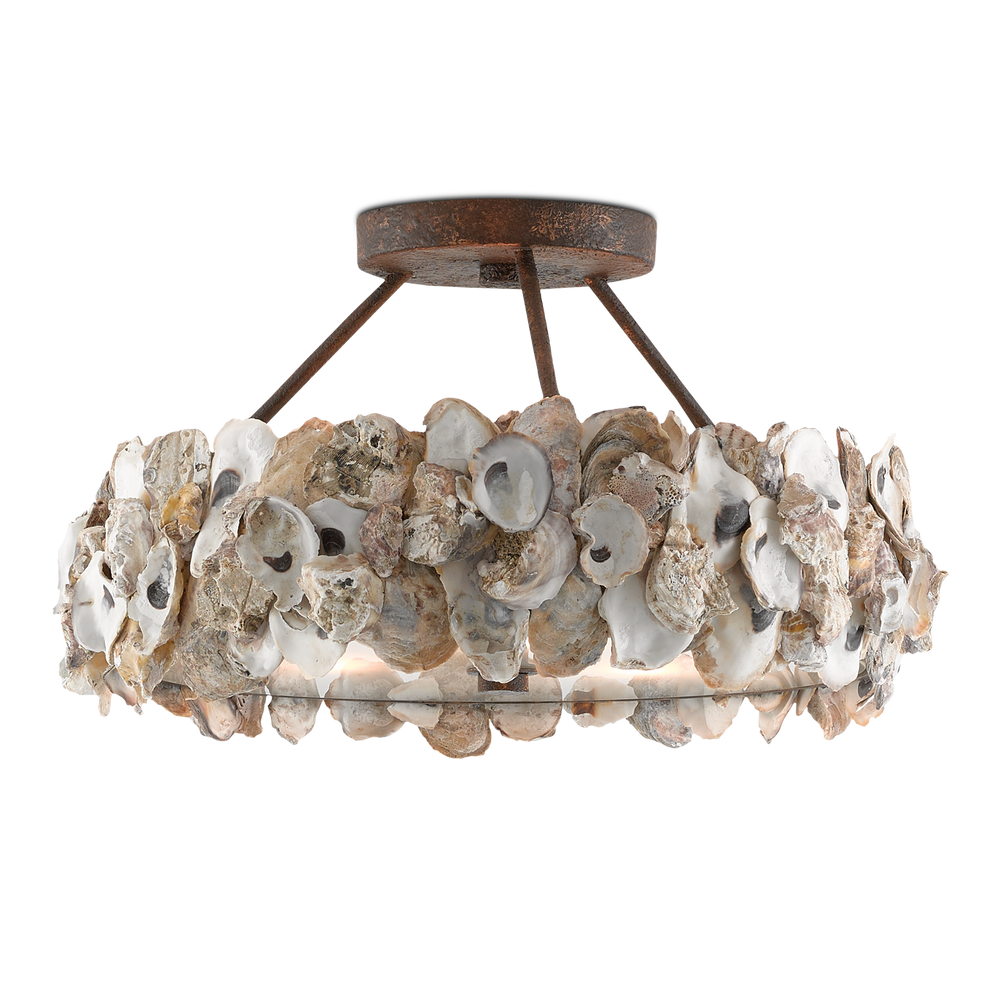 Oyster Shell Semi-Flush Mount