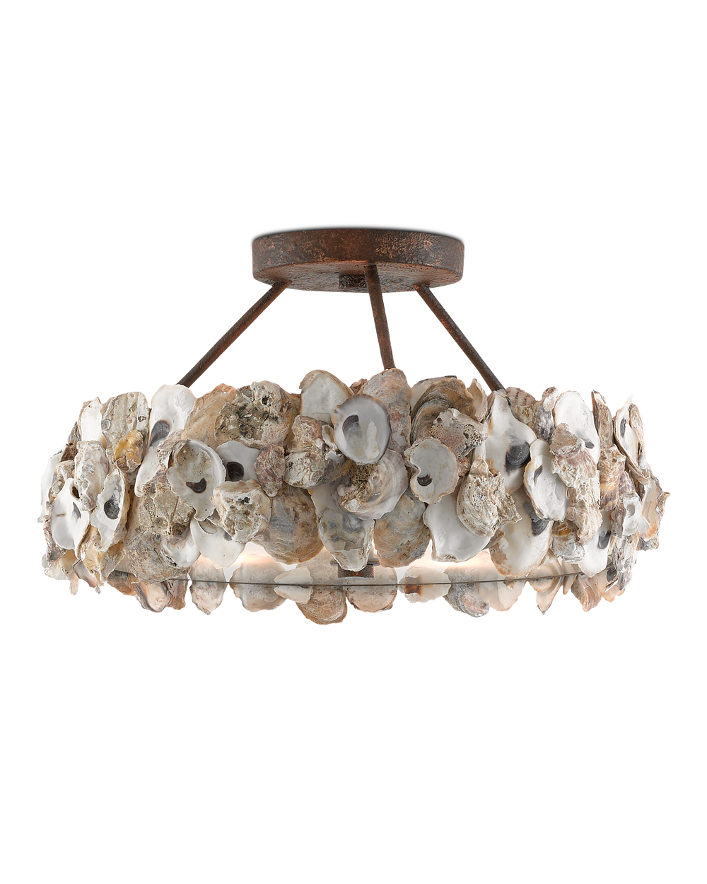 Oyster Shell Semi-Flush Mount