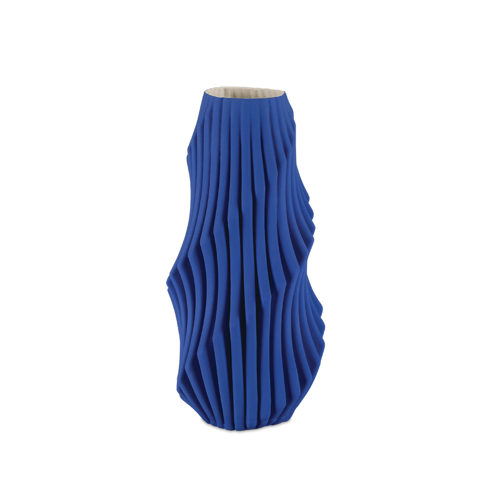 Blue Pleat Medium Vase.
