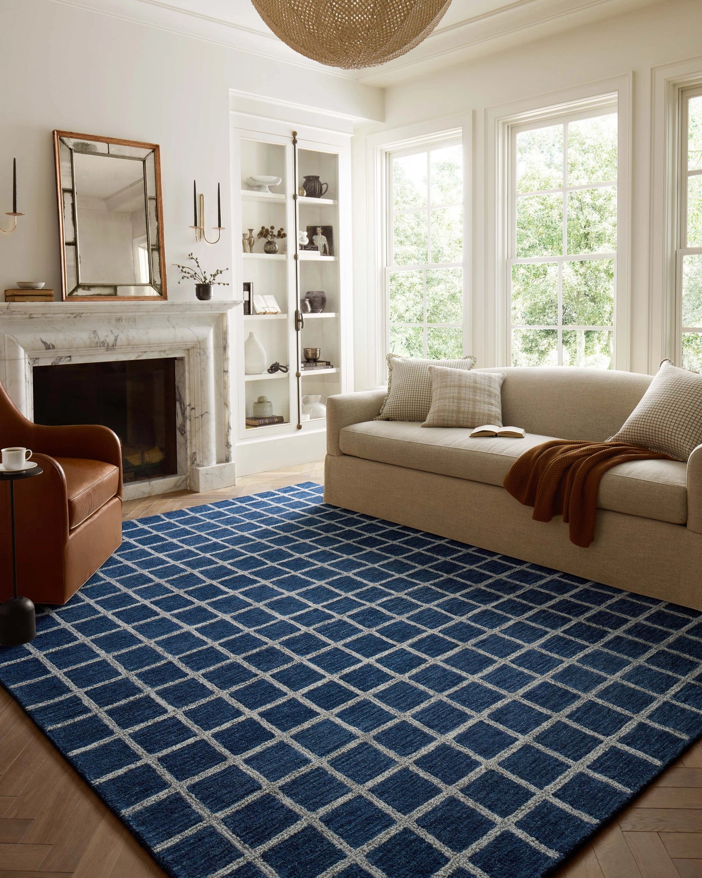 Chris Loves Julia x Loloi Polly Navy / Silver 9'-3" x 13' Area Rug