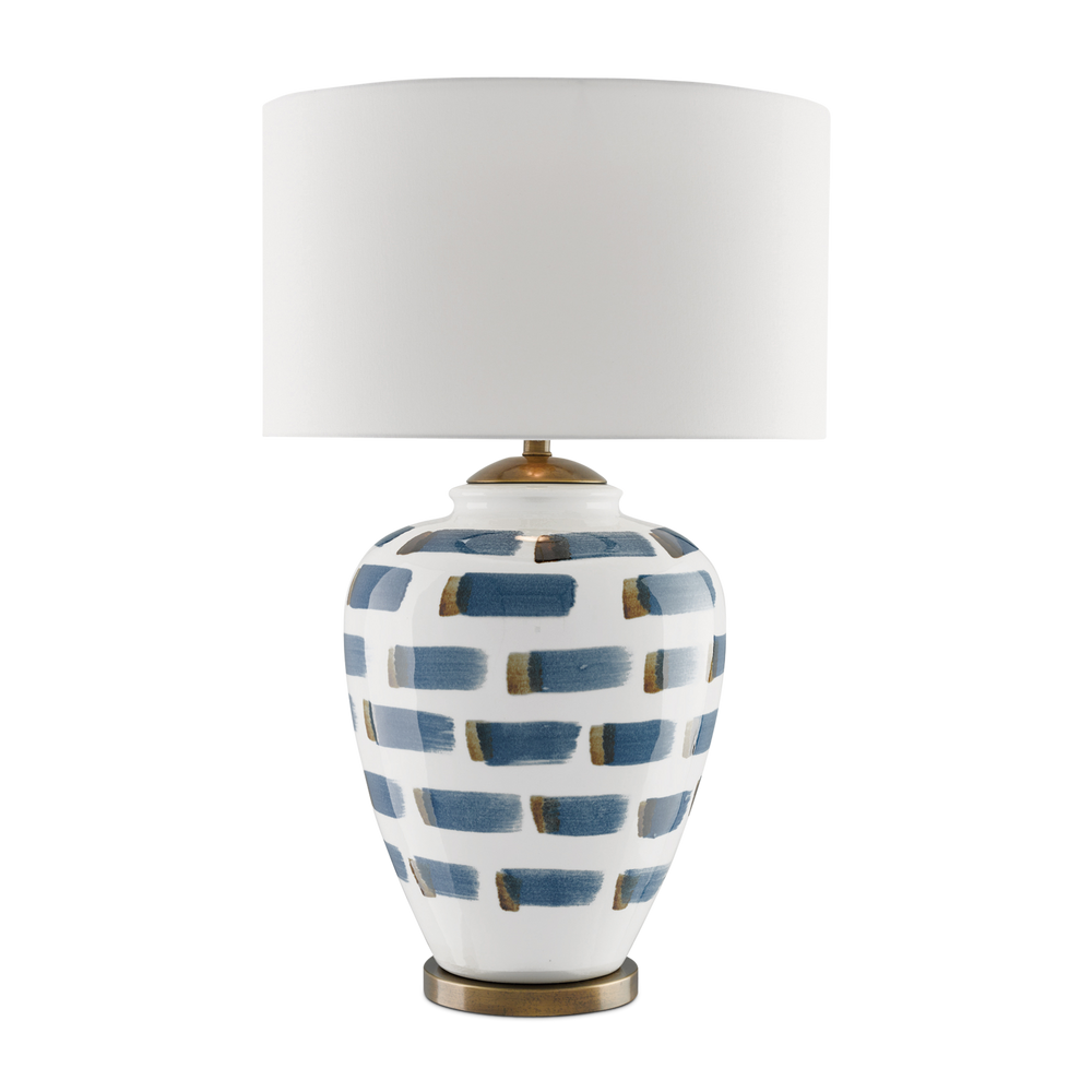 Brushstroke Blue & White Table Lamp.