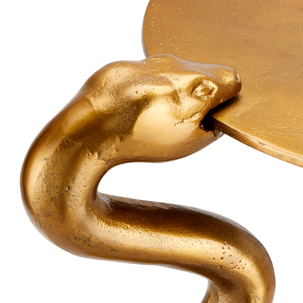 Serpent Brass Accent Table