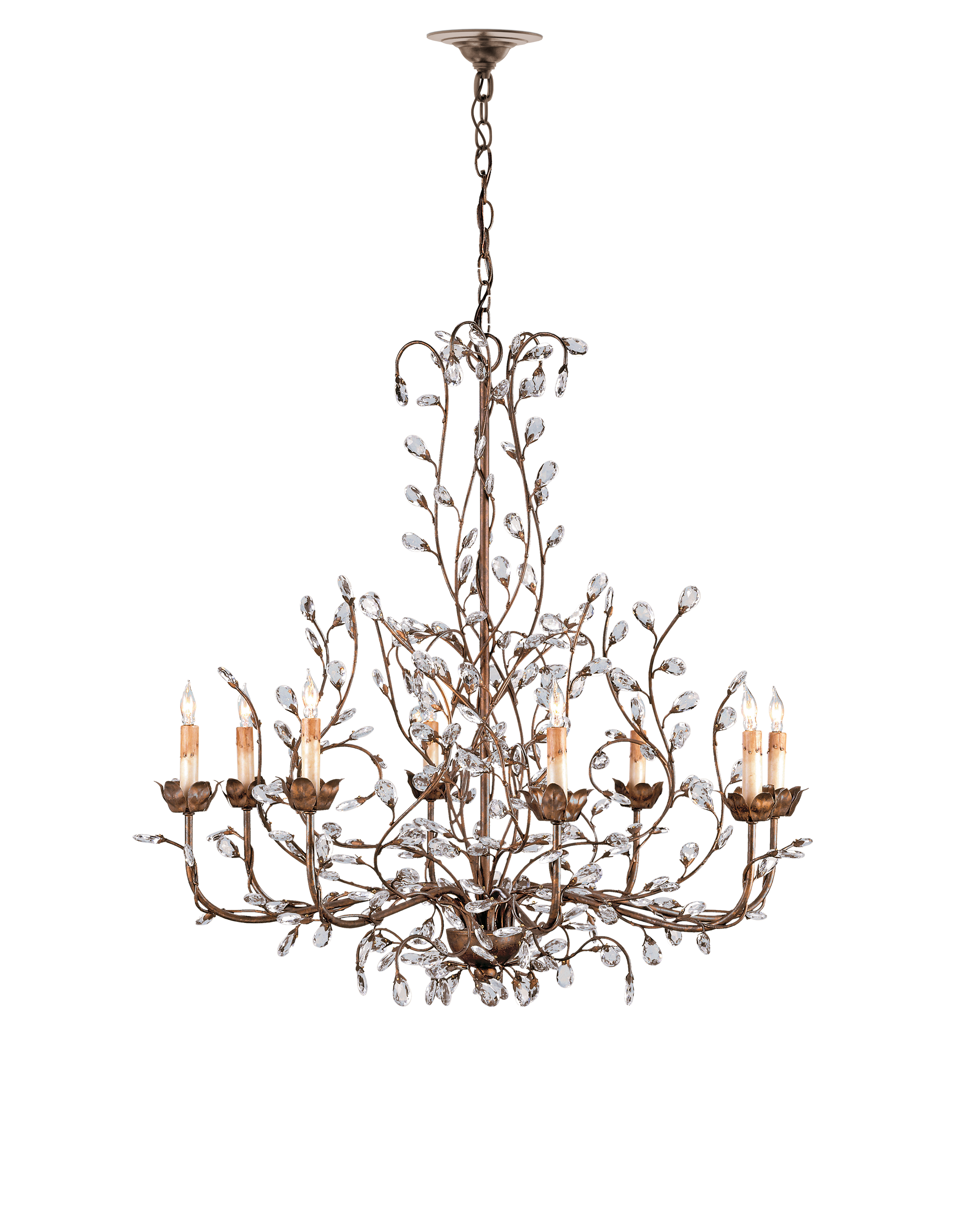 Crystal Bud Large Silver Chandelier - Thumbnail 2