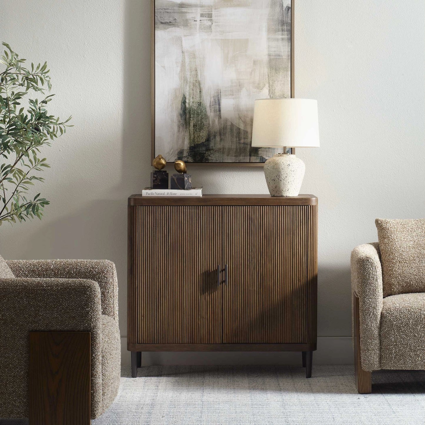 Uttermost Pinstripe Tambour 2 Door Cabinet