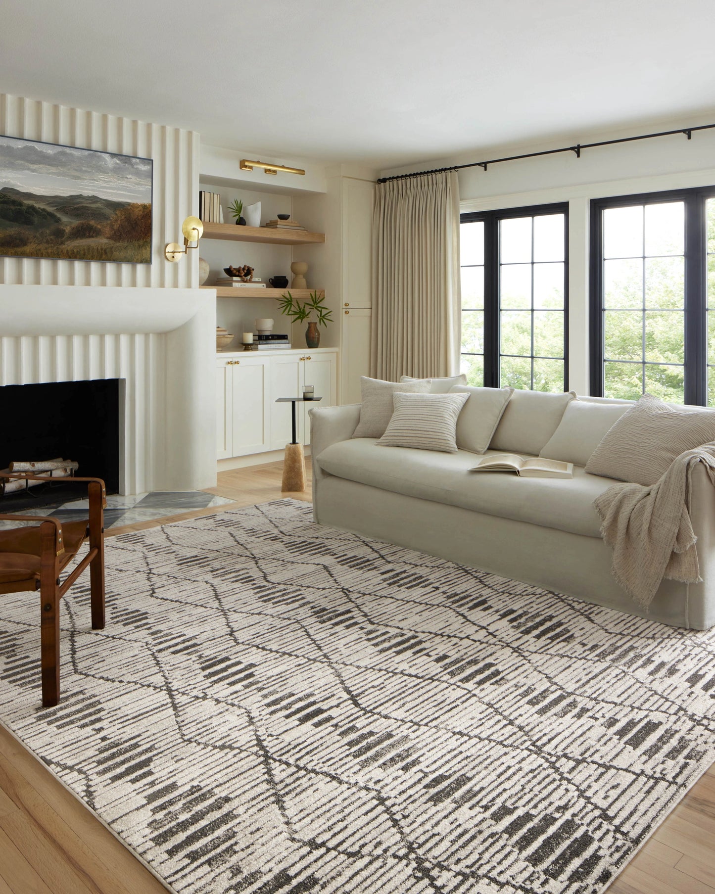 Loloi Kamala Charcoal / Dove 2'-7" x 12'-0" Runner Rug