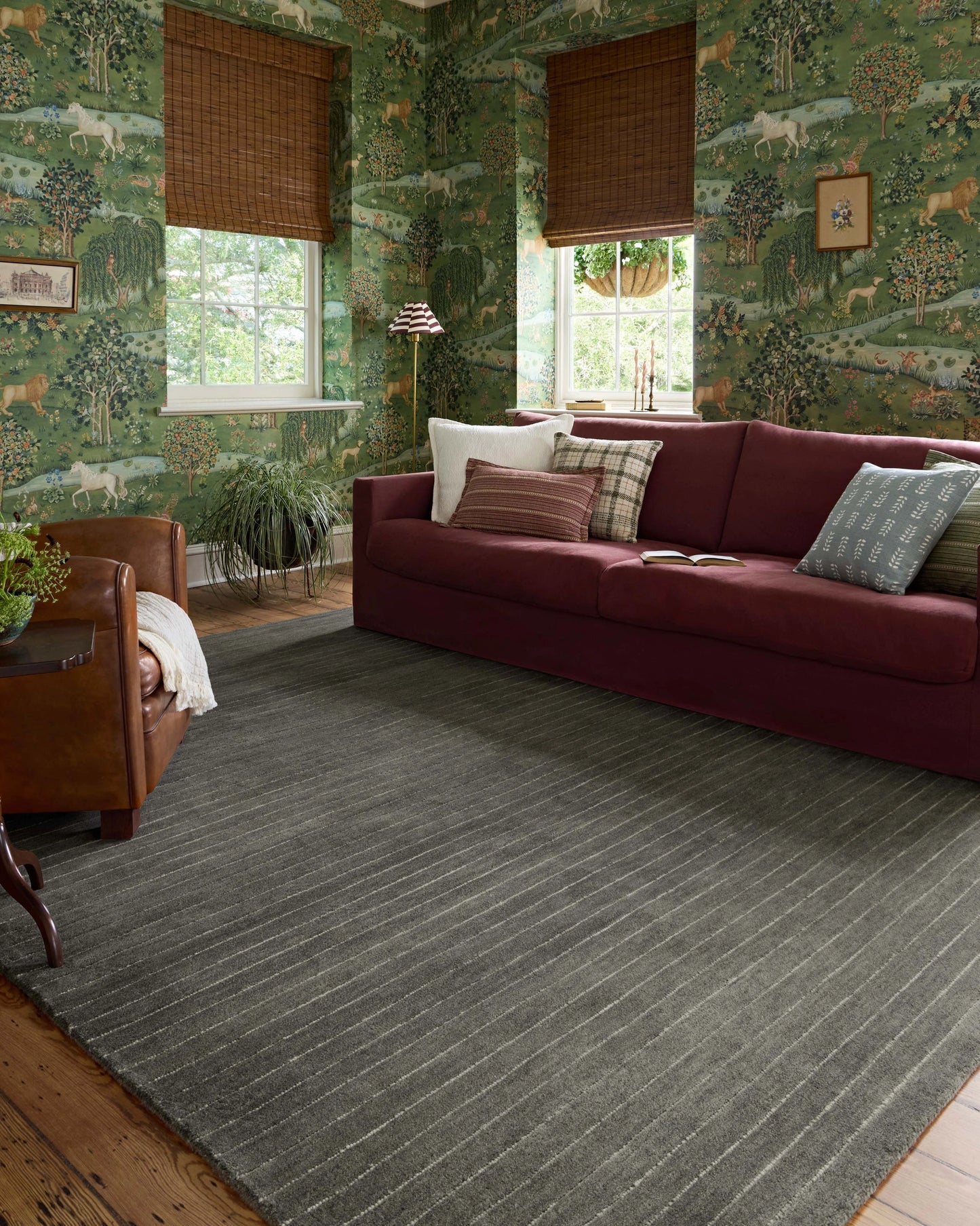 Chris Loves Julia x Loloi Henry Charcoal / Ivory 18" x 18" Sample Rug