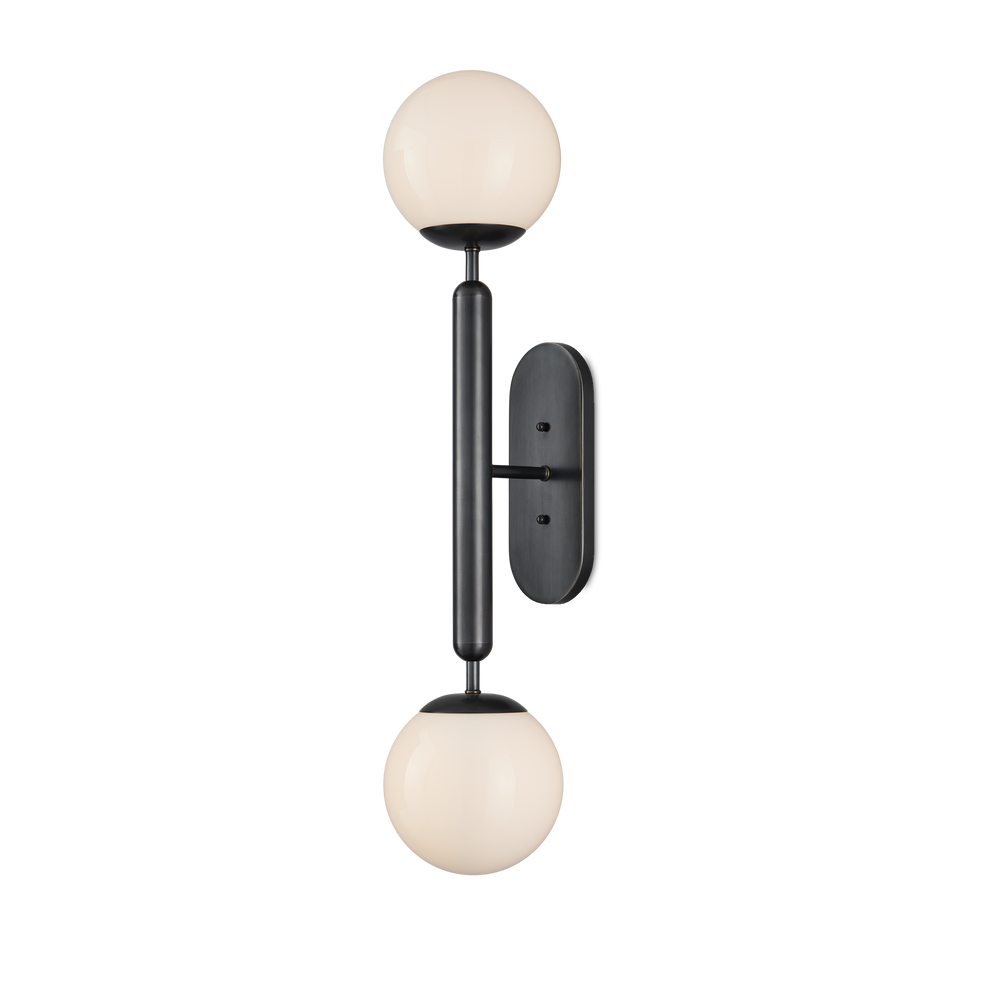 Barbican Double-Light Bronze Wall Sconce.
