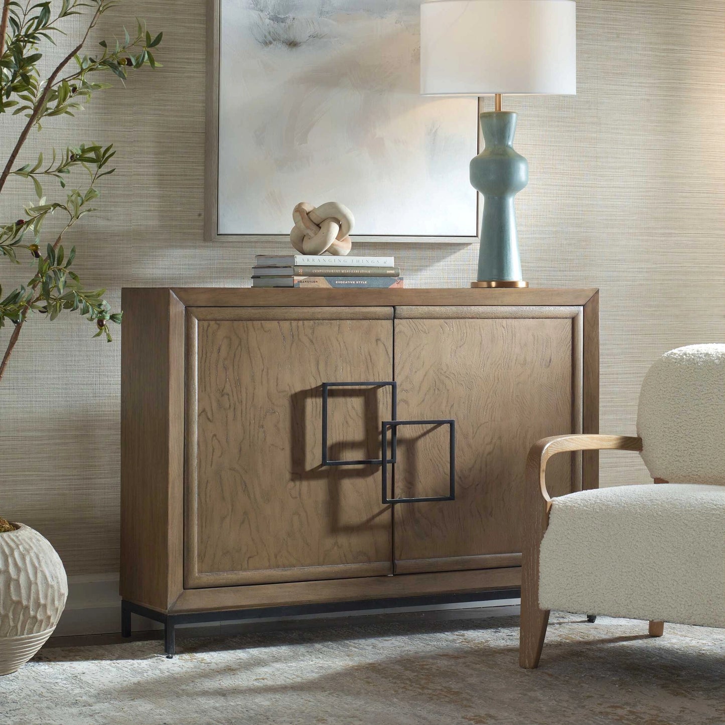 Uttermost Paltrow Burl 2 Door Cabinet