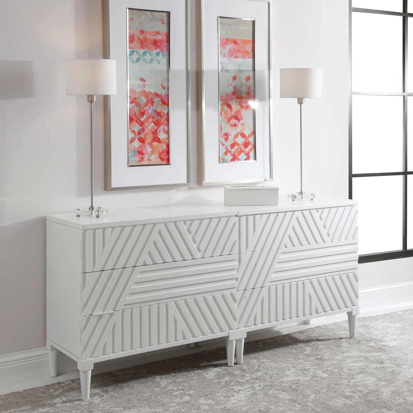Uttermost Colby White Drawer Chest