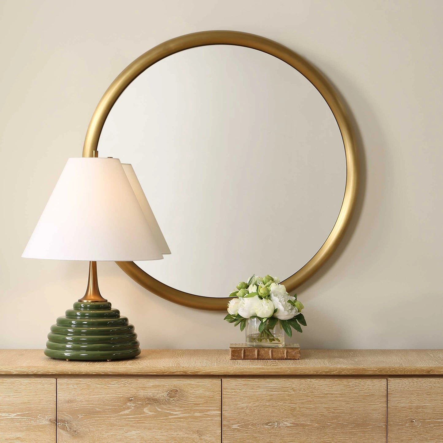 Uttermost Atkinson Modern Brass Round Mirror