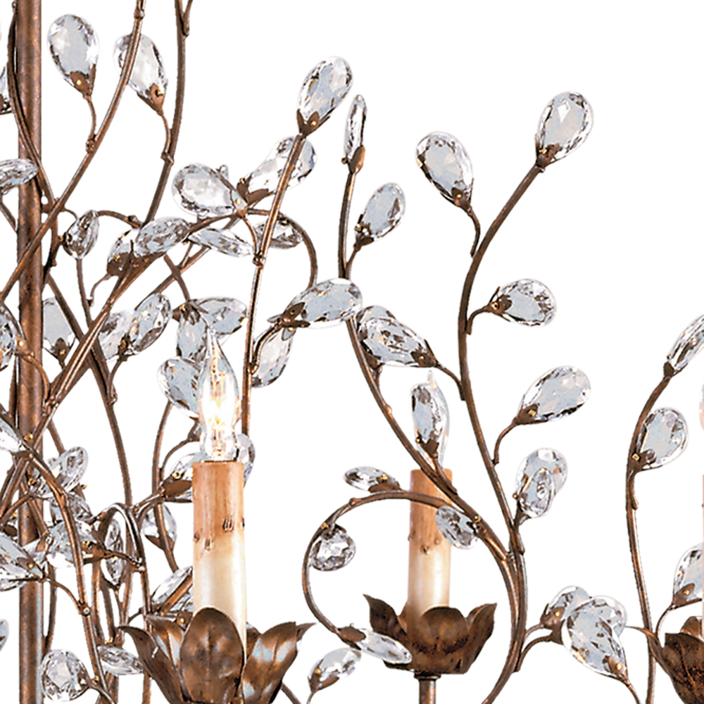 Crystal Bud Large Gold Chandelier