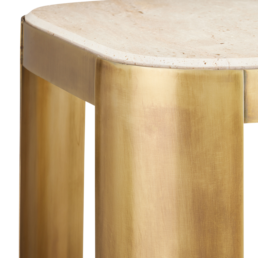 Sev Travertine Accent Table
