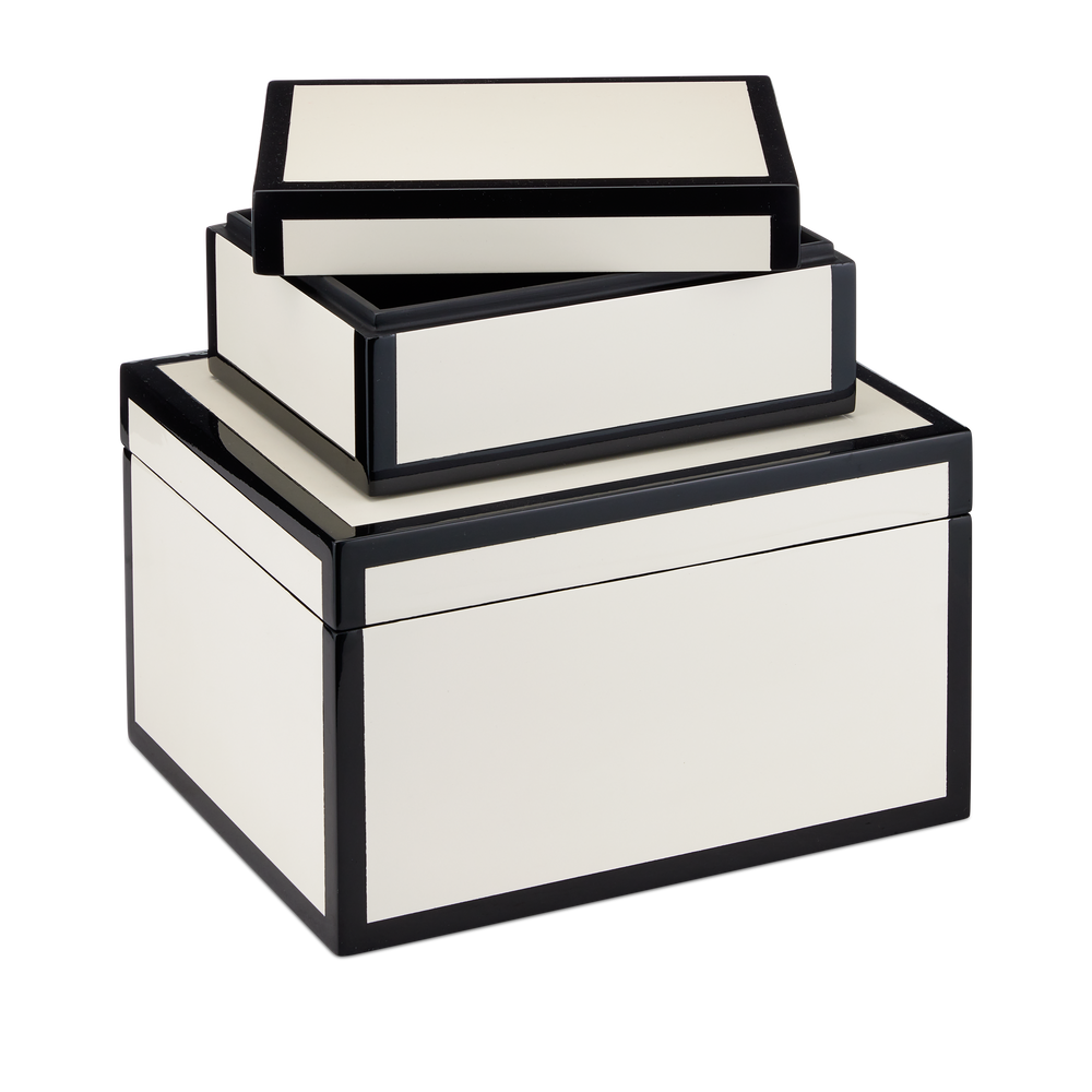 
                      
                        Ivory Lacquer Box Set of 2.
                      
                    