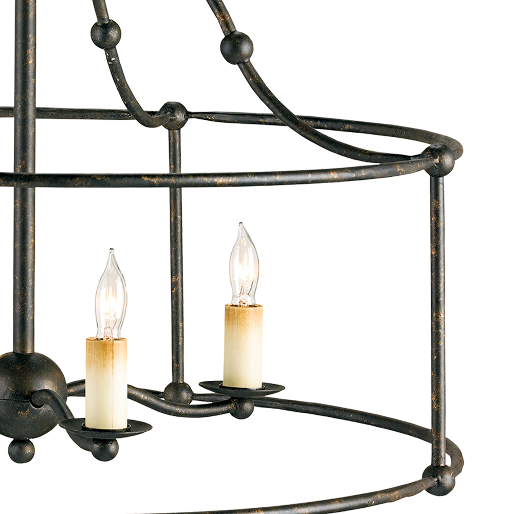 Fitzjames Black Semi-Flush Mount