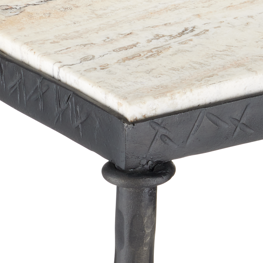 
                      
                        Agora White Travertine Side Table
                      
                    