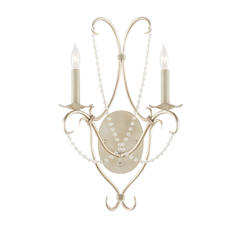 Crystal Lights Silver Wall Sconce