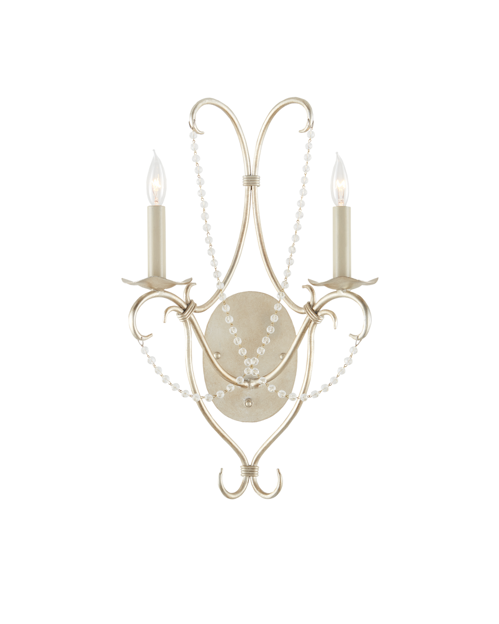 Crystal Lights Silver Wall Sconce