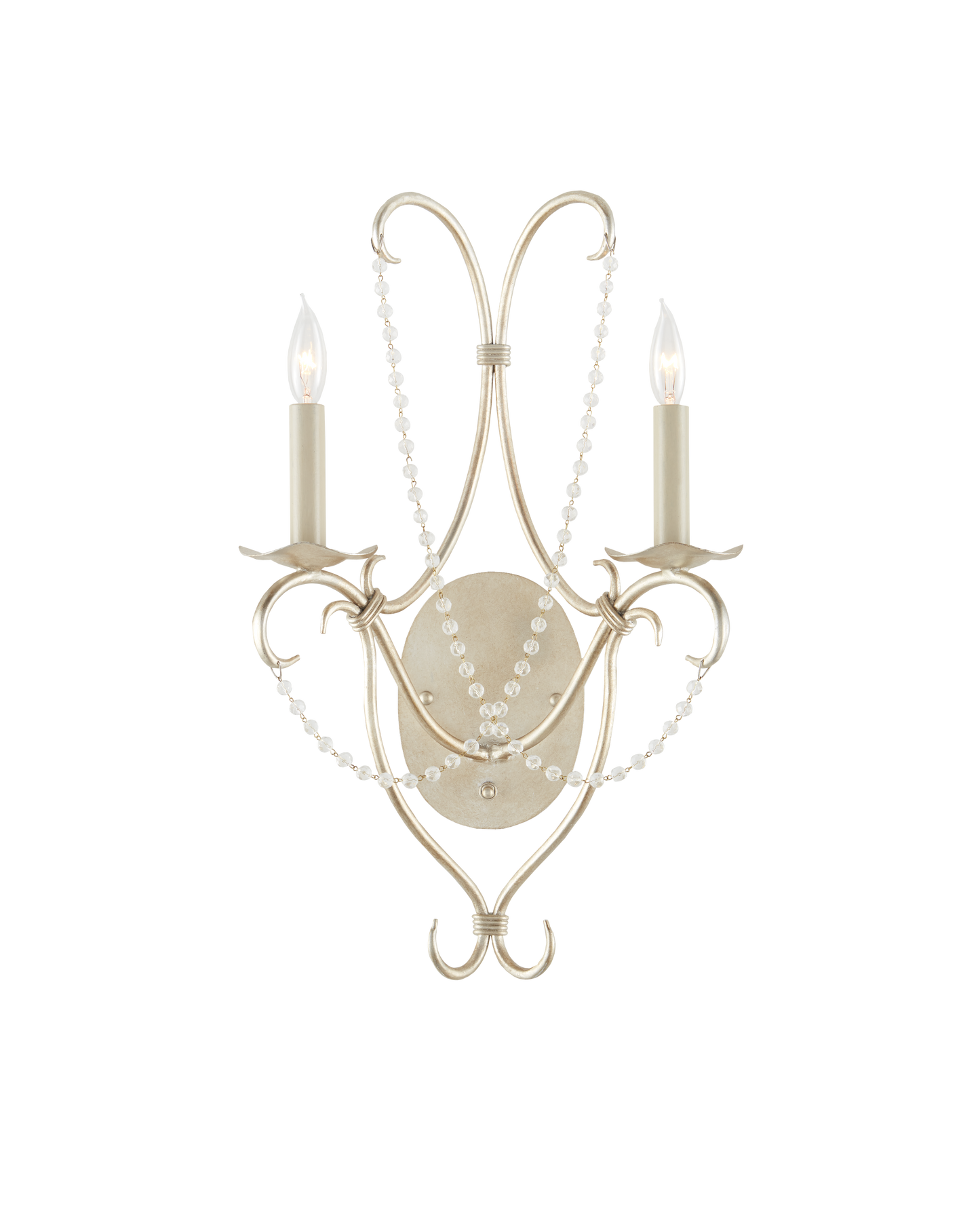 Crystal Lights Silver Wall Sconce